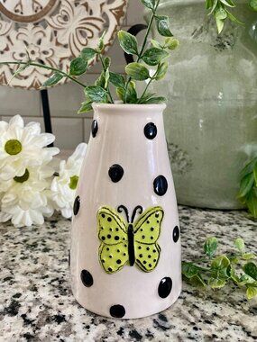 Stoneware Butterfly Mini Vase